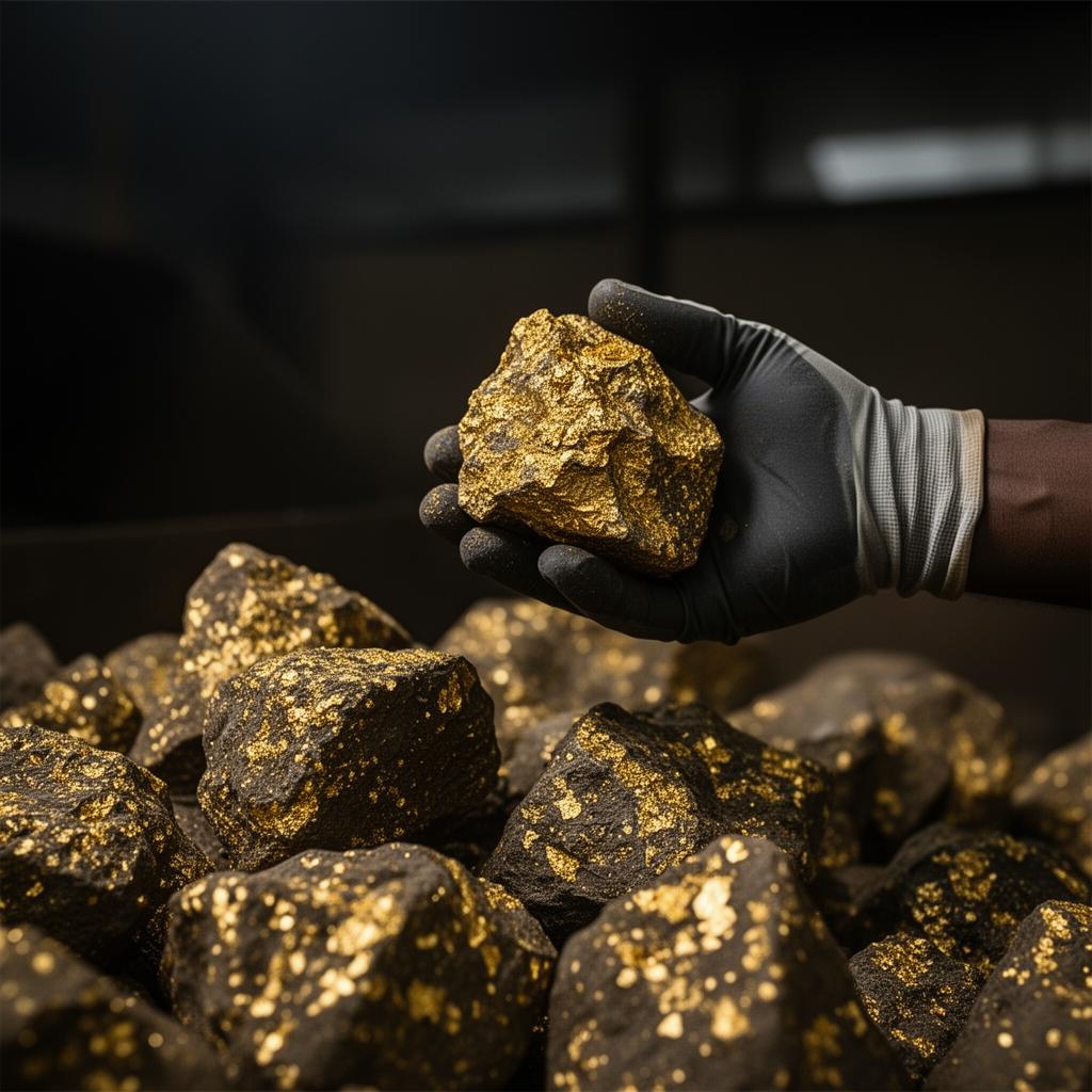 Gold ore inspection at Axim-Agona